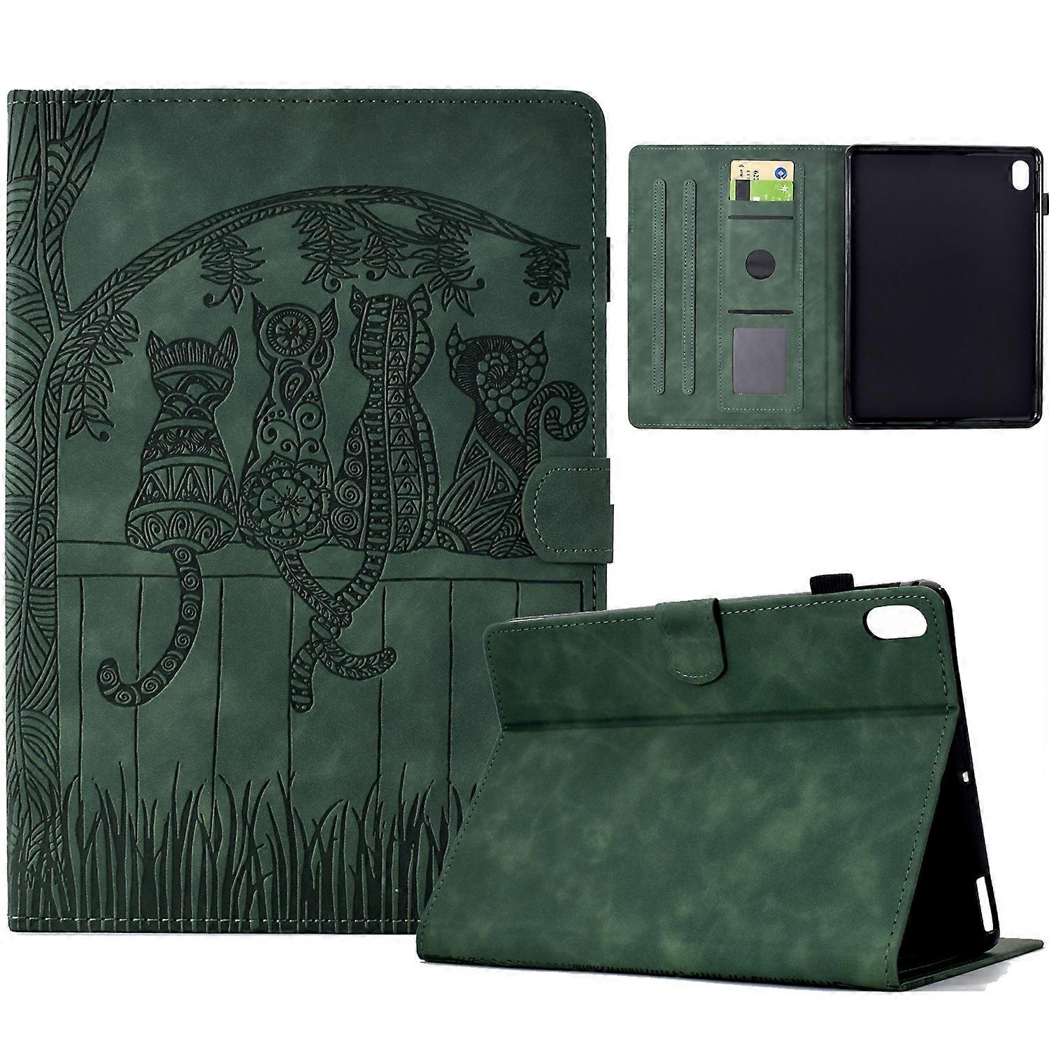 Cats Embossed Leather Smart Tablet Case