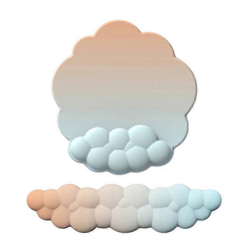 DComfortable Cloud-patterned Keyboard Wrist Support Anti Slip Soft PU Mouse Pad