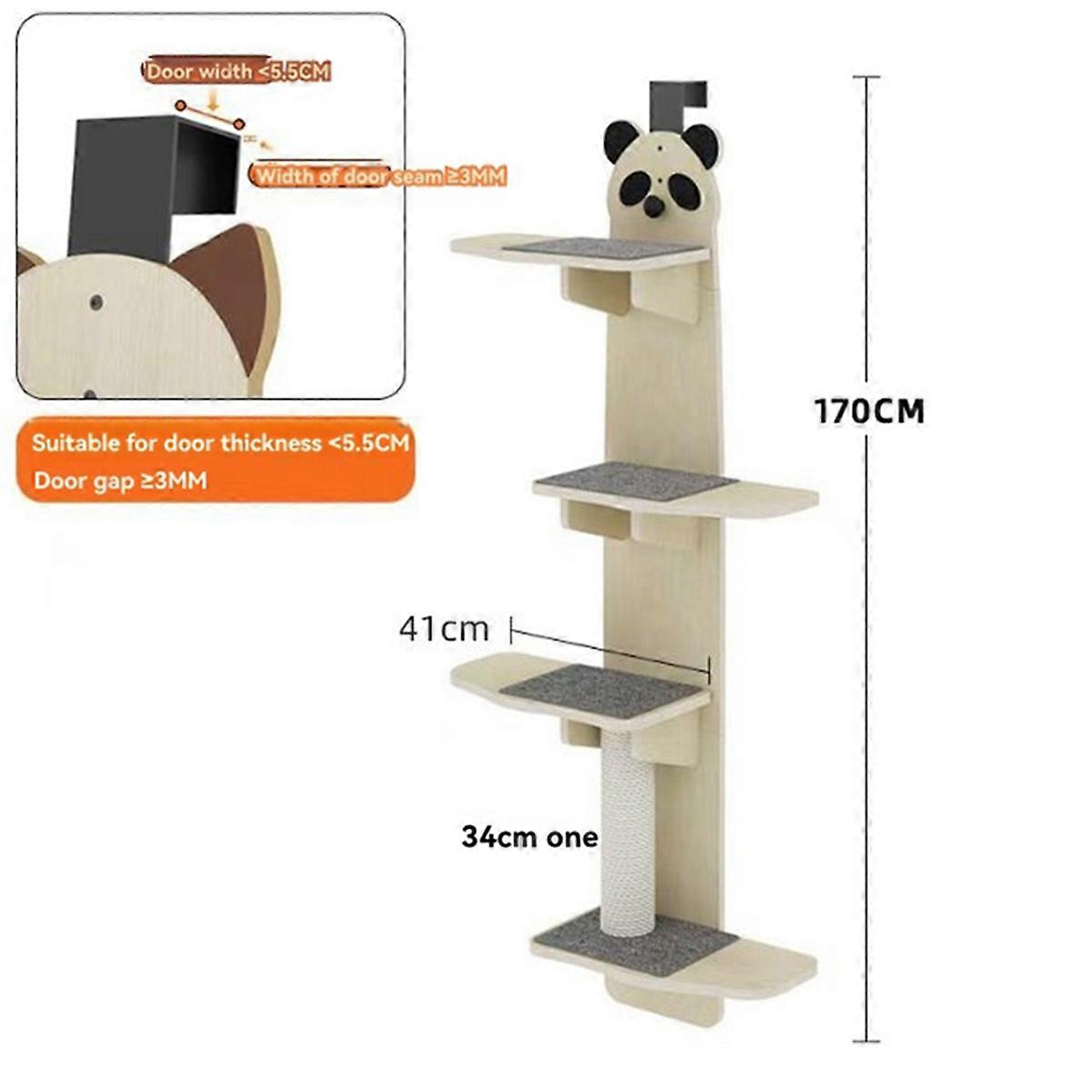 4-Levels Door Hanging Cat Climber Door Vertical Cat Rack C