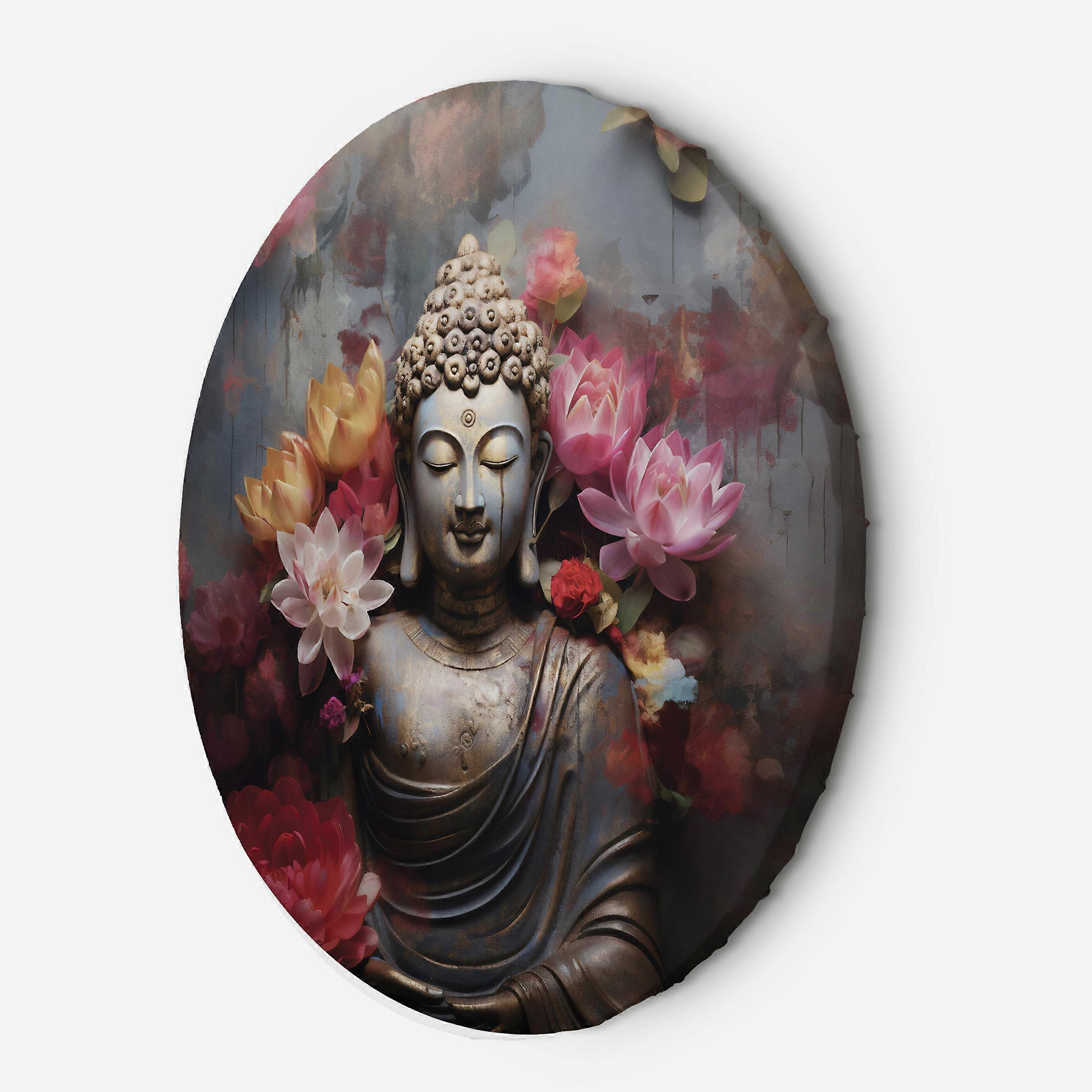 Impression sur toile, Bouddha Zen Fleurs Abstraction - 40x40