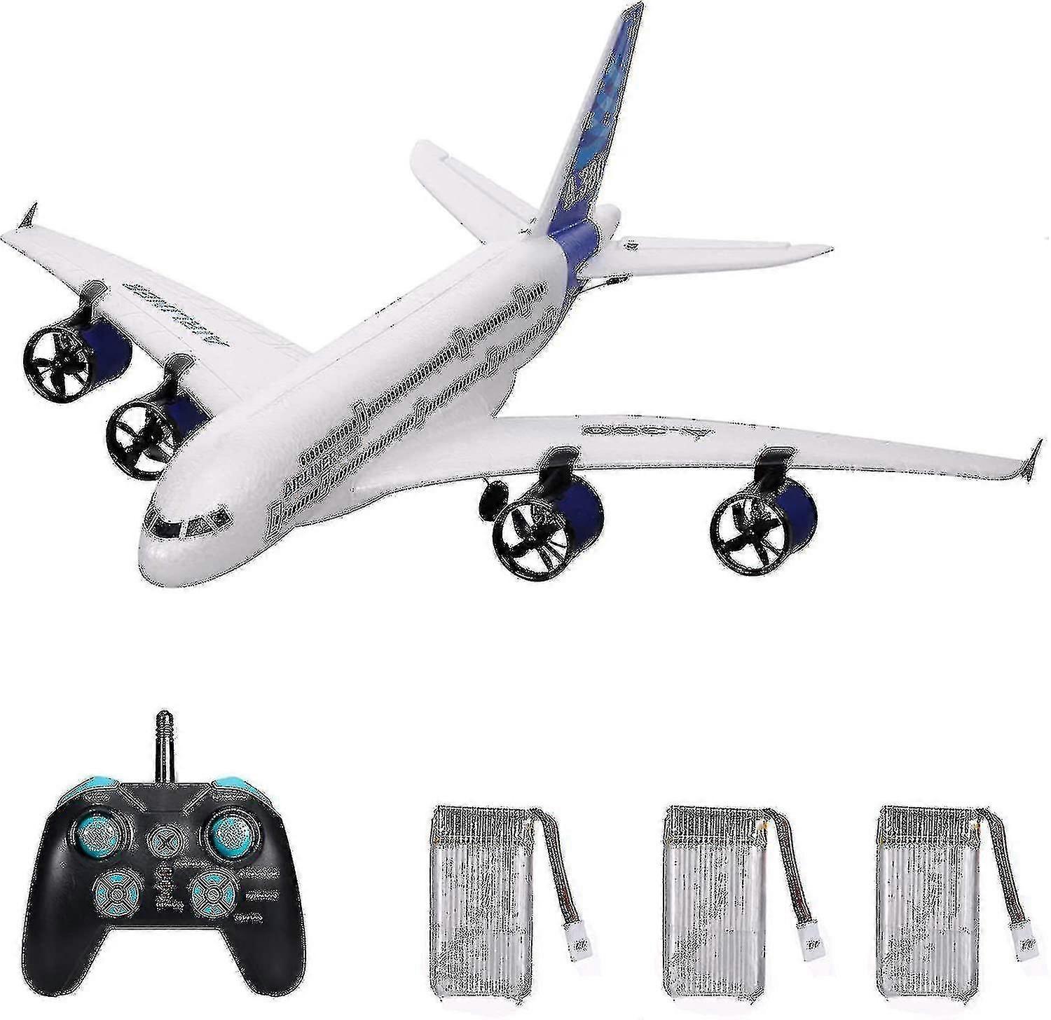 2電池エアバスA380 2.4g Rc飛行機固定翼飛行機レモ用LEDサーチライト付きフライング航空機グライダー