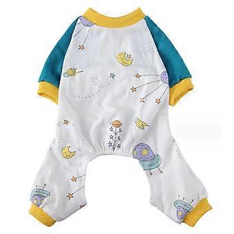 Dog Pajamas for Small Dogs Soft Puppy Onesie Cat Jumpsuit Comfortable Pet Clothes (Lake Blue)