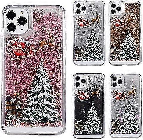 Christmas Quicksand Case Compatible Iphone 14 Pro Max/14 Pro/14 Plus/14 Xmas Liquid Floating Flowing Moving Bling Case