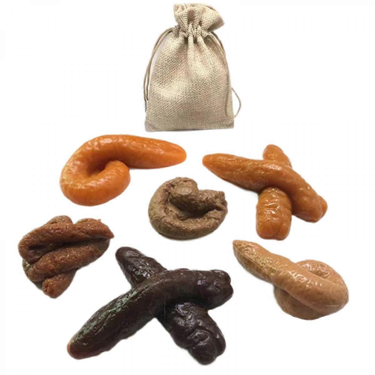 SDIGV Topaty Fake Poo | Soft Simulation Dog Poop | 6 Different Shapes Stool Toys, Prank Props for Halloween April Fools' Day Prank Party