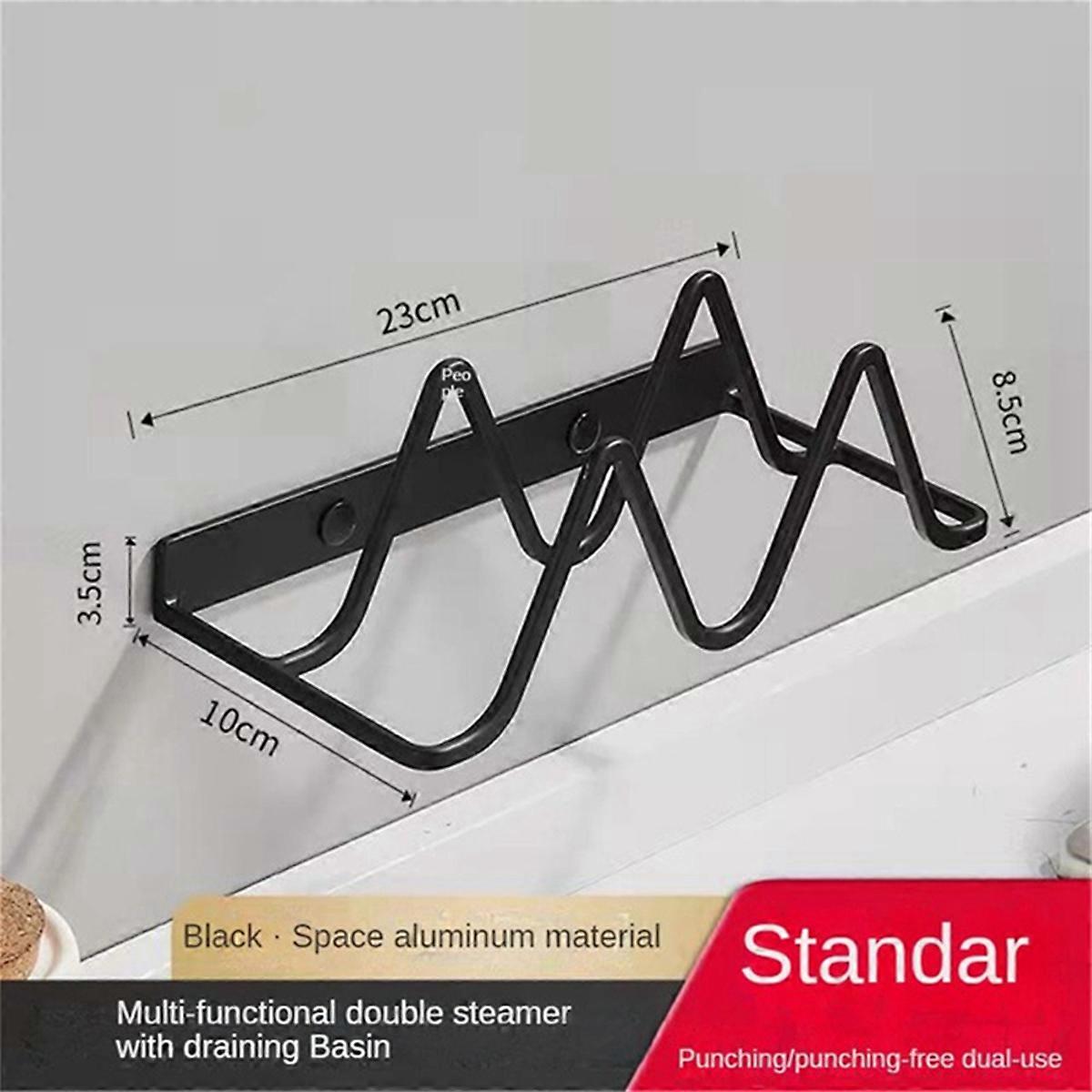 Rust-Proof Pot Lid Holder Wall Mount Plate Holder No Punch 