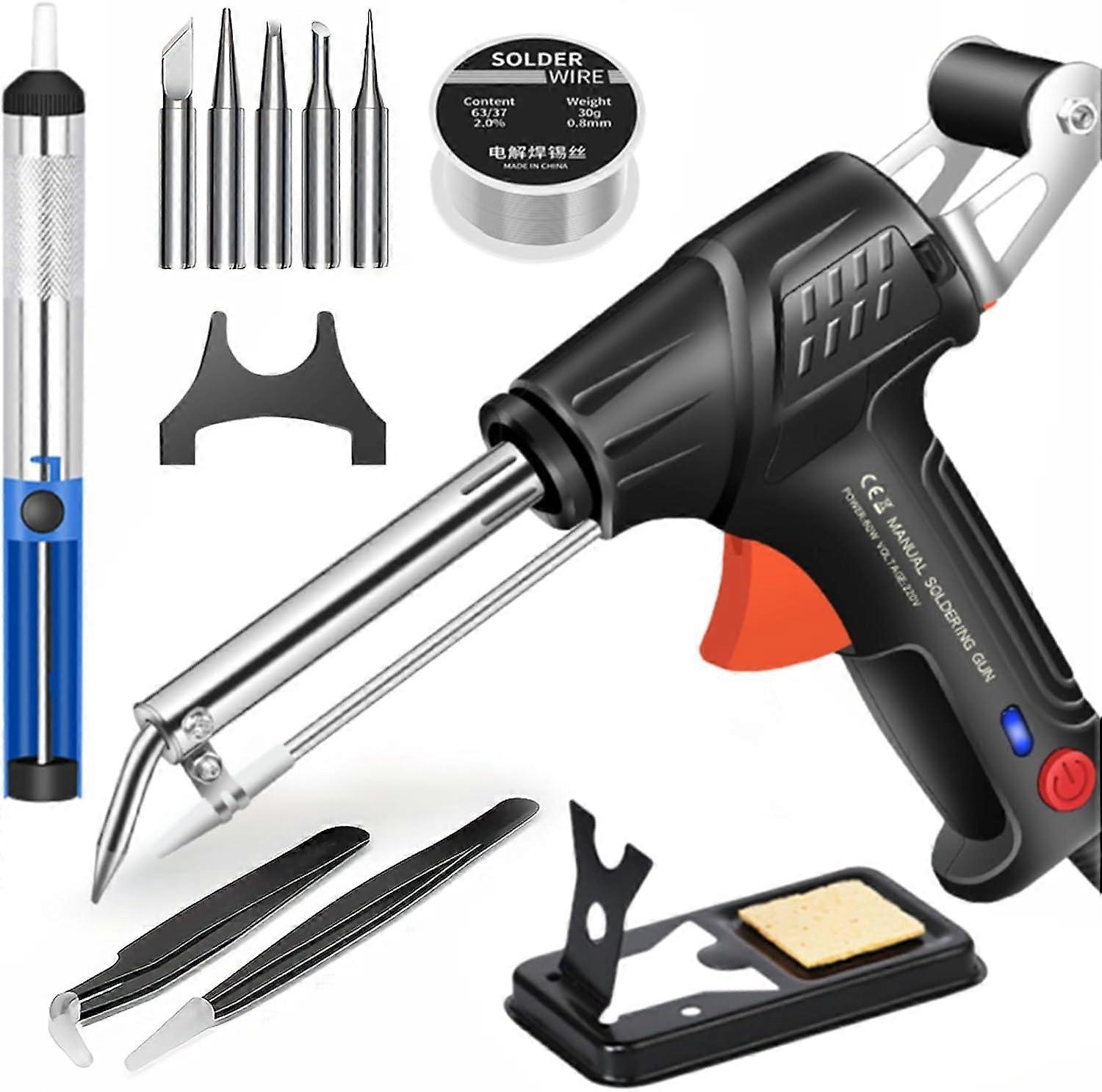 Internally Heated Industrial Laser Welding Tools, Multi-Function Soldering Iron Gun Set, Industrial Laser Welder, Black