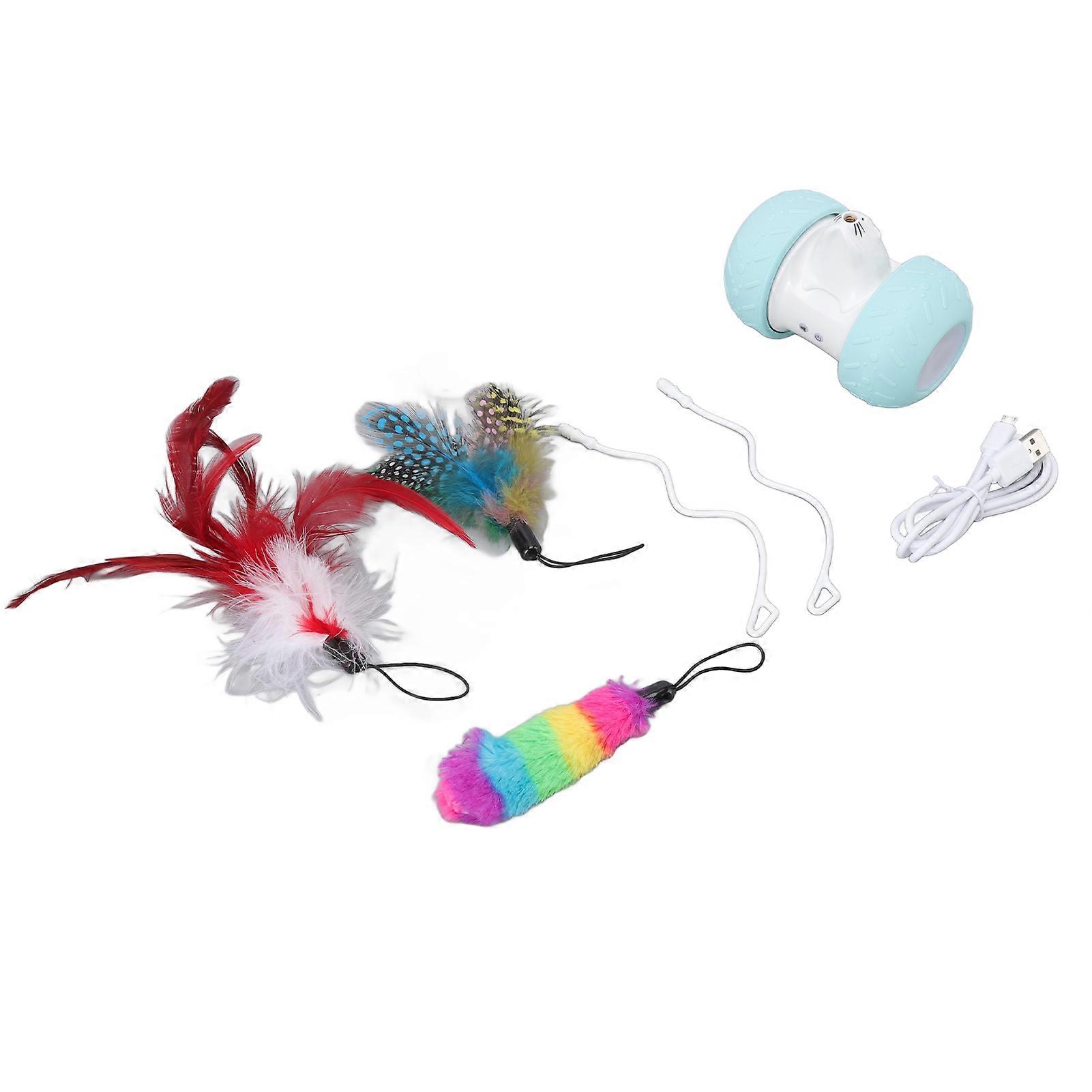 Interactive Cat Electric Squeaky Rolling Ball USB Rechargeable Smart Automatic Kitten Toys with LED Lighting