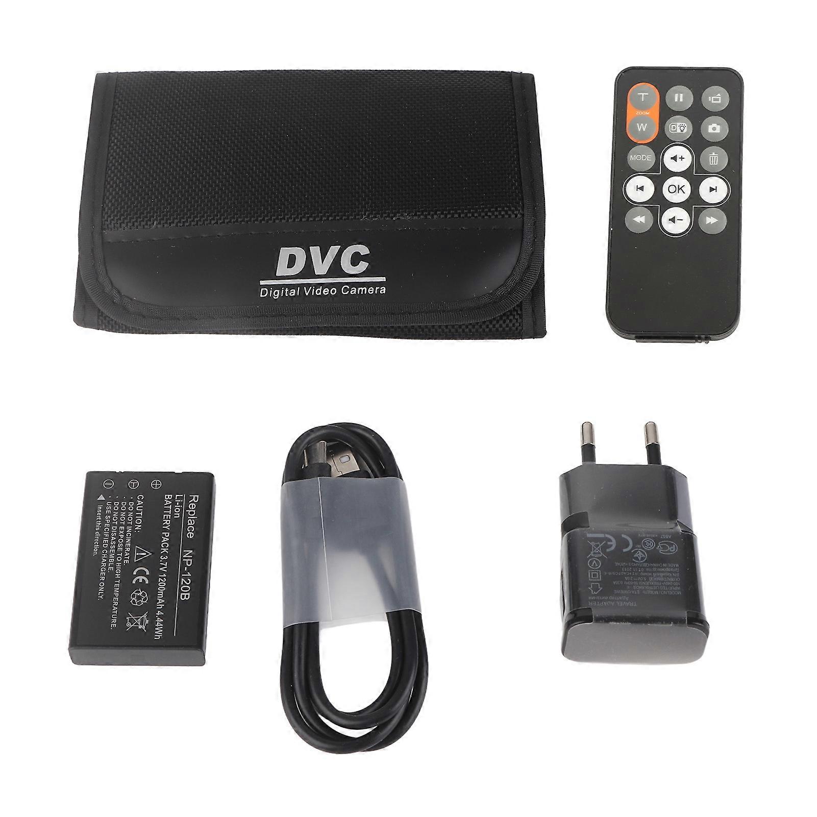 Video Camera Camcorder 3 Inch Color LCD Display 30MP Digital Video Camera 16X Zoom for Photography Video Recording 100‑240V EU Plug 