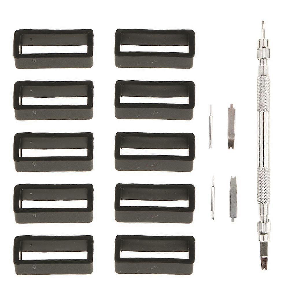 10pcs Silicone Rubber Watch Strap Band Keeper Holder Hoop Loop Ring 20mm
