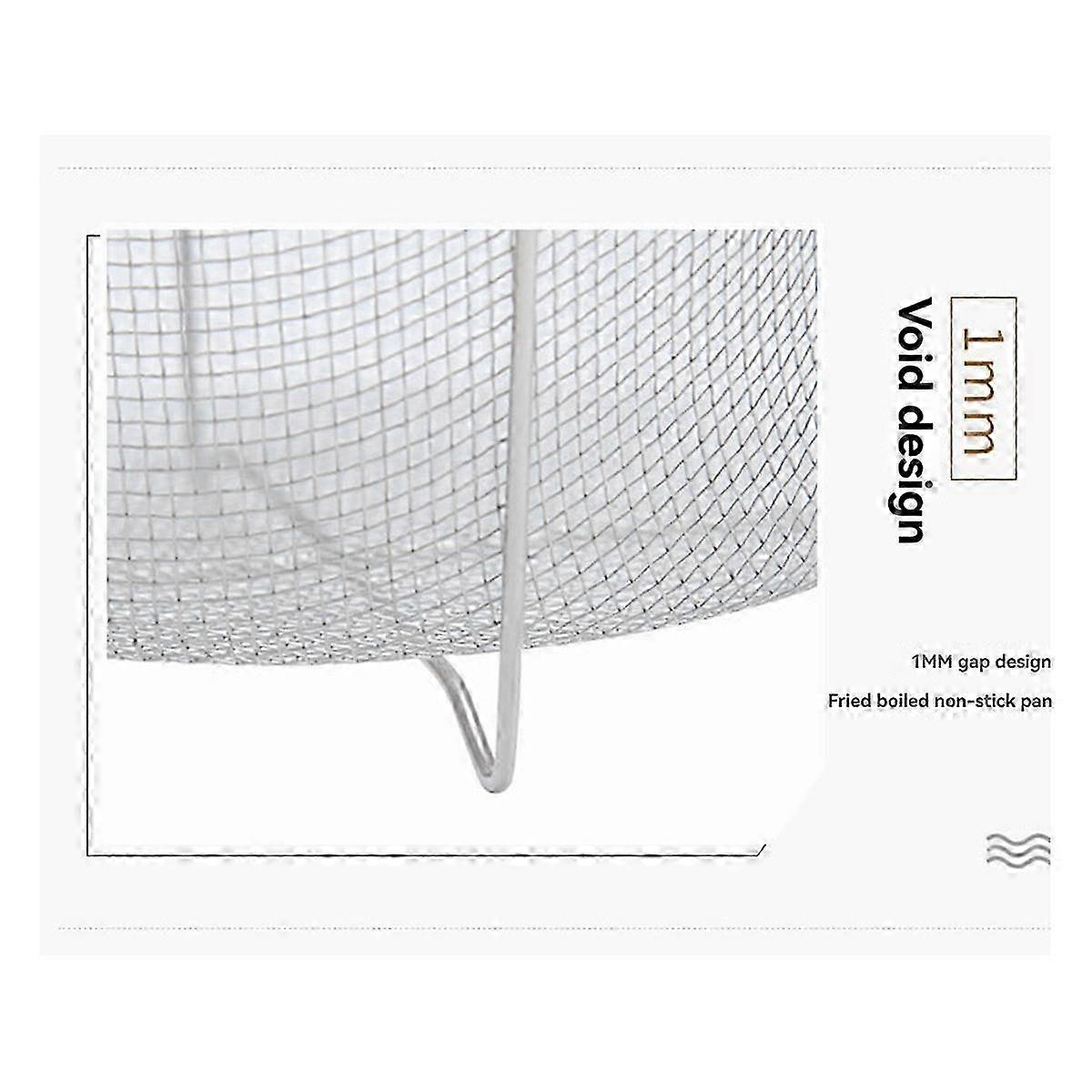 Folding Fry Basket Mesh Container 7 Inch Foldable Deep Fryer Basket with Handle for Frying and Food Presentation