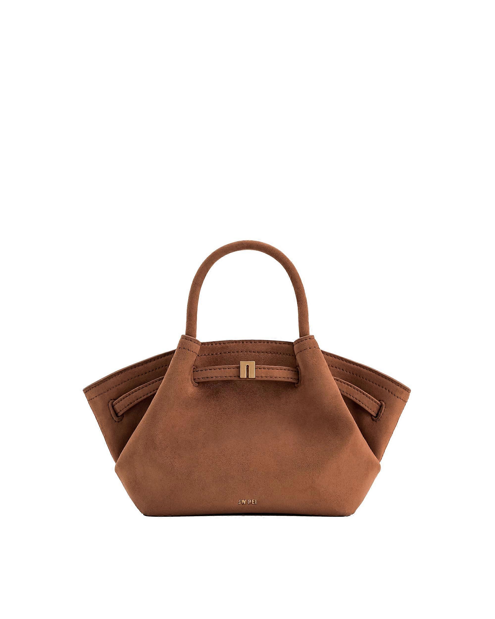 Women's Mini Faux Suede Tote Bag in Black with Adjustable Straps and Spacious Interior for Everyday Use