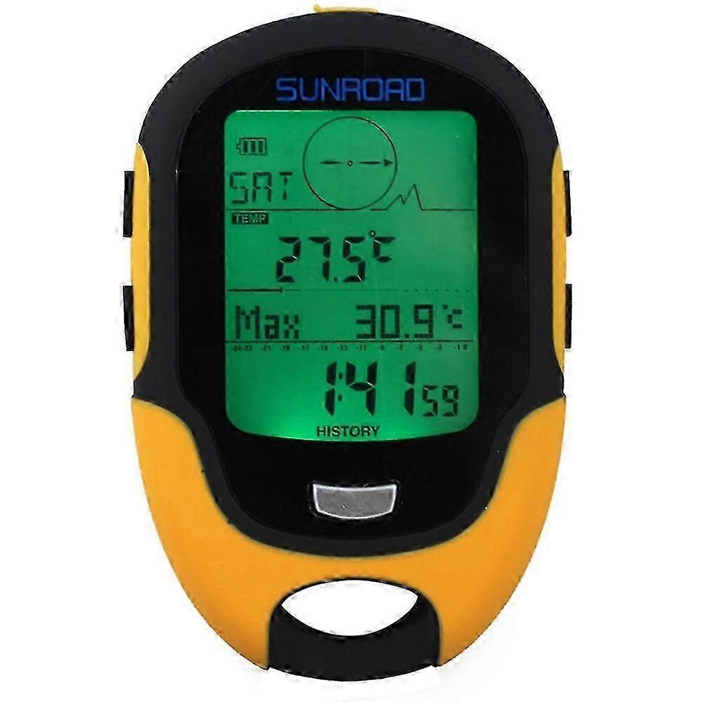 Sunroad Fr500 רב תכליתי LCD מד גובה דיגיטלי ברומטר מצפן מדחום מדחום מד לחות מזג אוויר F