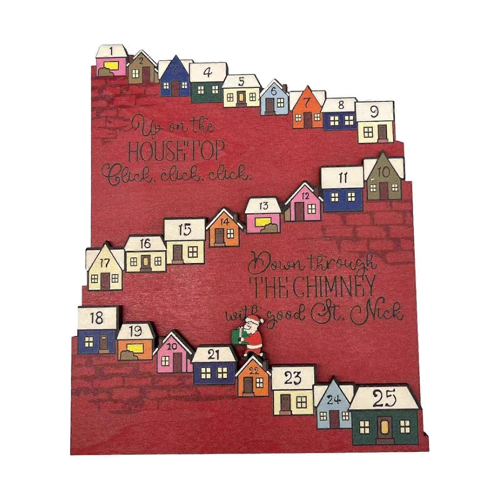Advent Calendar Ornament, Christmas Decoration Durable 25 Days Advent Calendar,