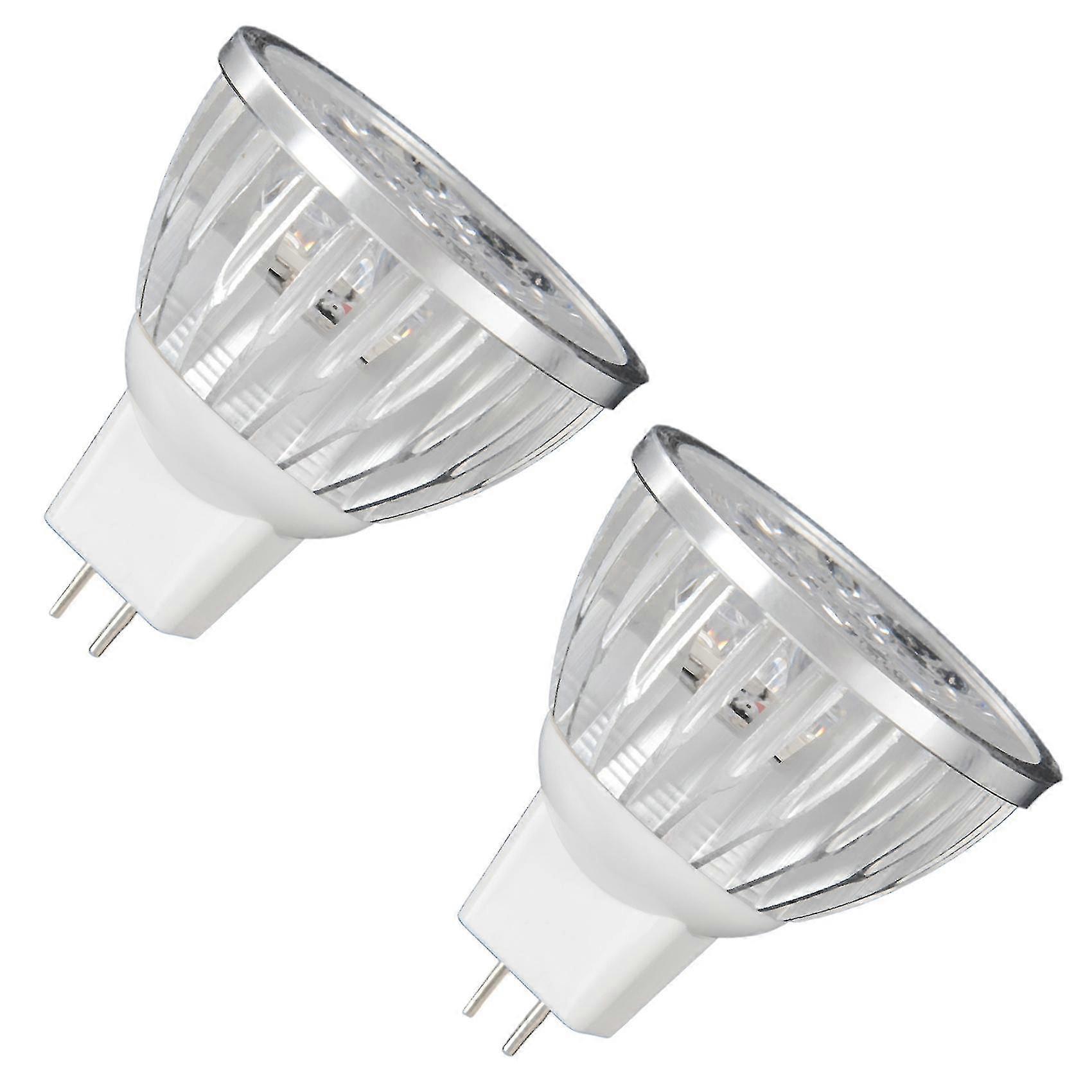 2x 4W 調光可能 MR16 LED 電球、3200K ウォーム ホワイト、50W 相当、GU5.3 ベース