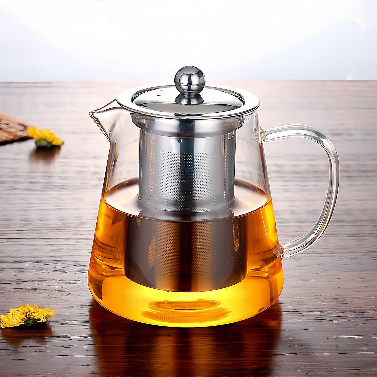 Glass Teapot with Strainer and Lid, 450 ml Premium Tea Maker