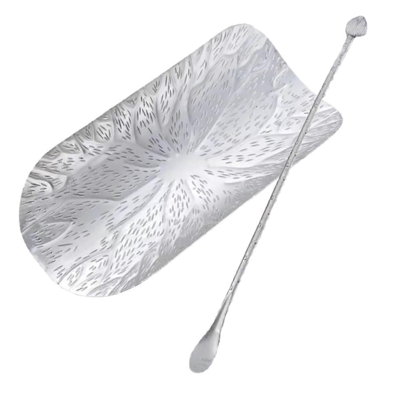 Japanese Tea Service Set with Retro Tea Scoop Silver Alloy, Reusable Coffee Container, Tea Strainer, Spoon, Leaf Holder