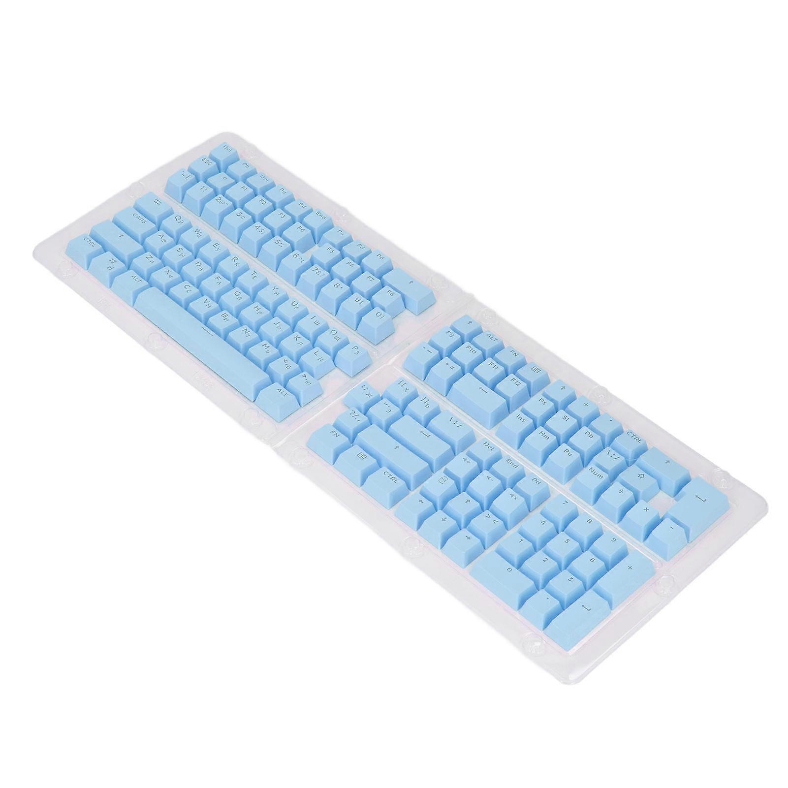 132 Key Keyboard Keycap Russian OEM Profile Matte Finish Ergonomic ABS Keycaps for 61 62 64 68 84 87 104 108 Keyboards Blue 