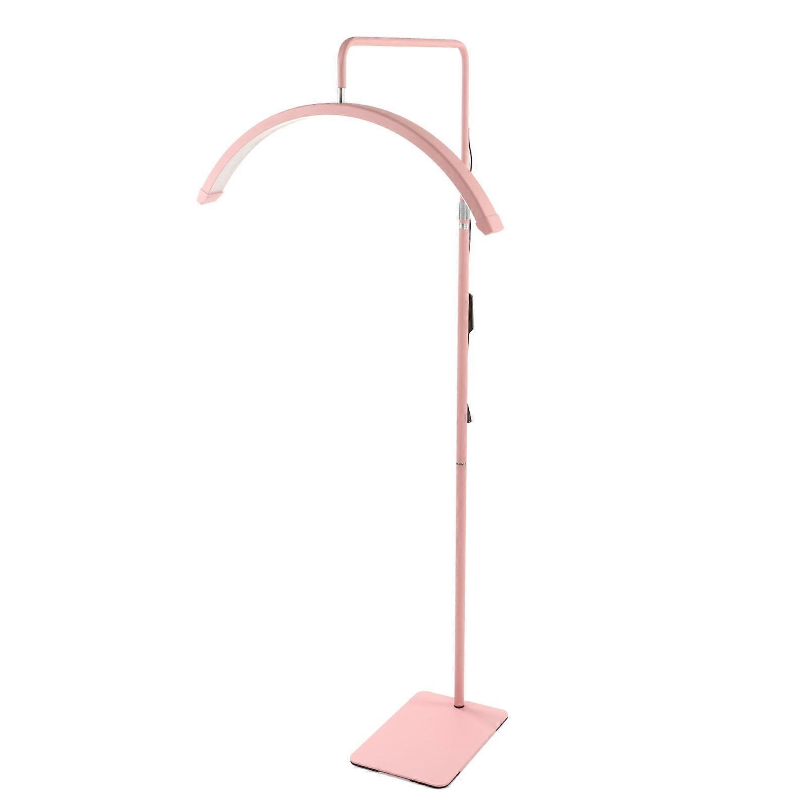 HD M6X LED Floor Light 23in Pink Half Moon Lash Light Adjustable Facialist Moon Lamp for Video Recording Live Stream 110‑240V US Plug