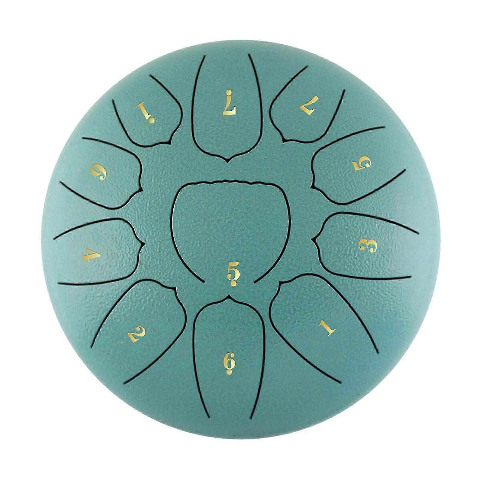 10" Steel Tongue Drum 11-Note Handpan with Mallets for Meditation Yoga - Lake Blue