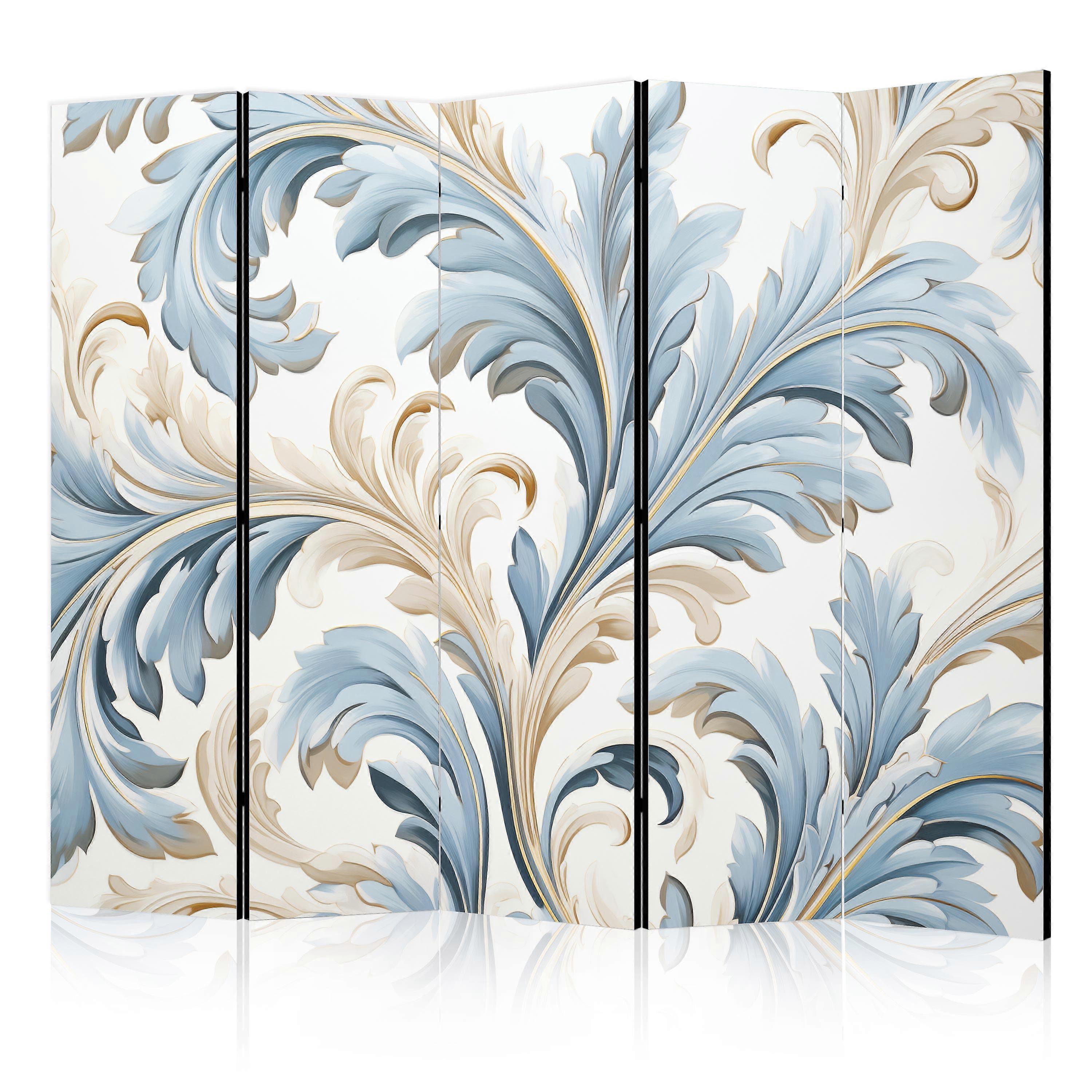 Screen - Baroque ornaments in light cream-blue colours