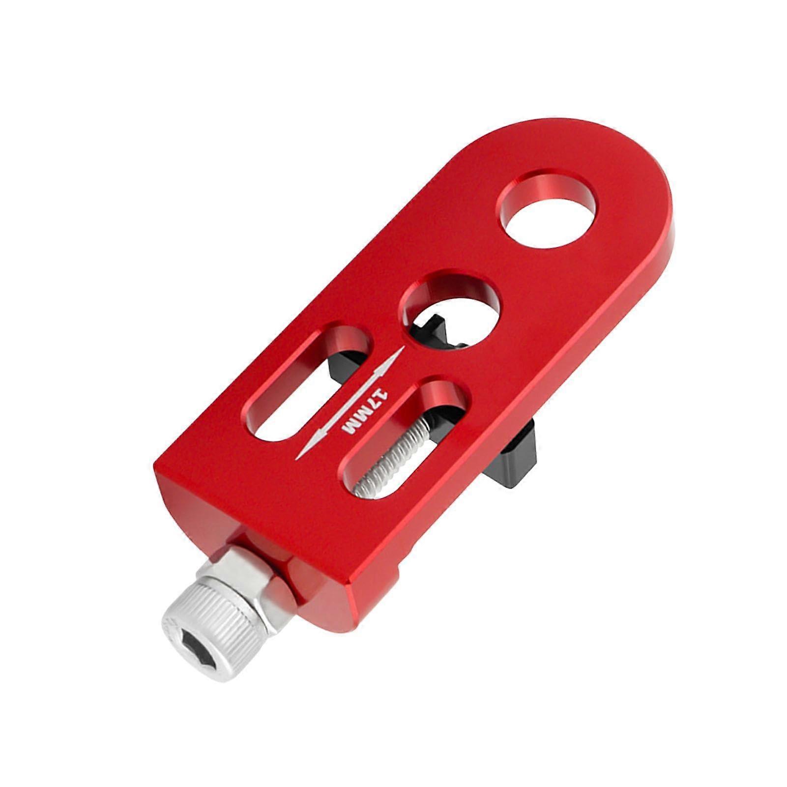 Chain Tensioner Chain Guide Tool for Motorcycles and Bicycles, Aluminum Alloy Adjuster Replacement for Mountain and Folding Bikes, Red