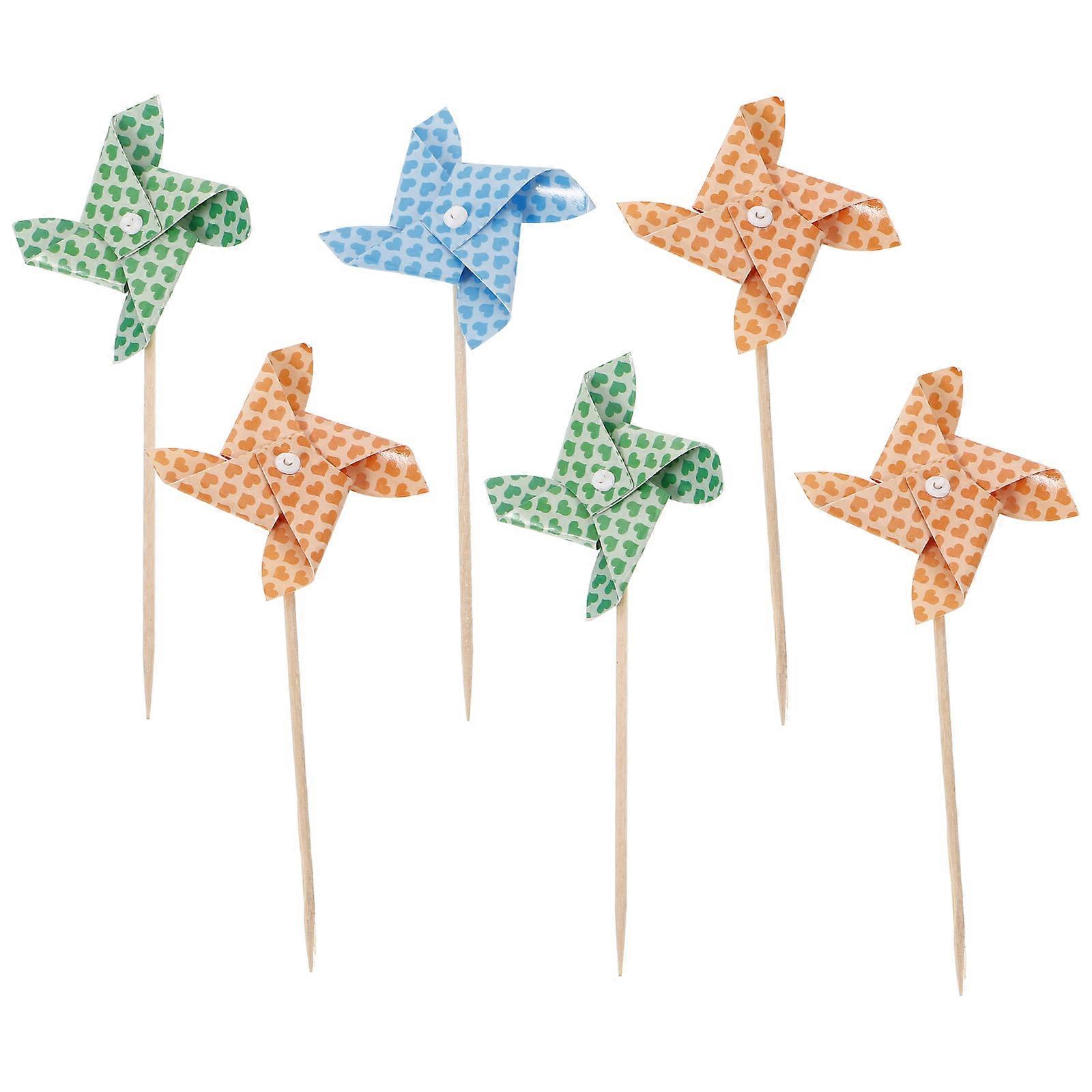 Assorted Mini Windmills for Cakes, Robust Cardstock Enhancing Any Celebration Setup