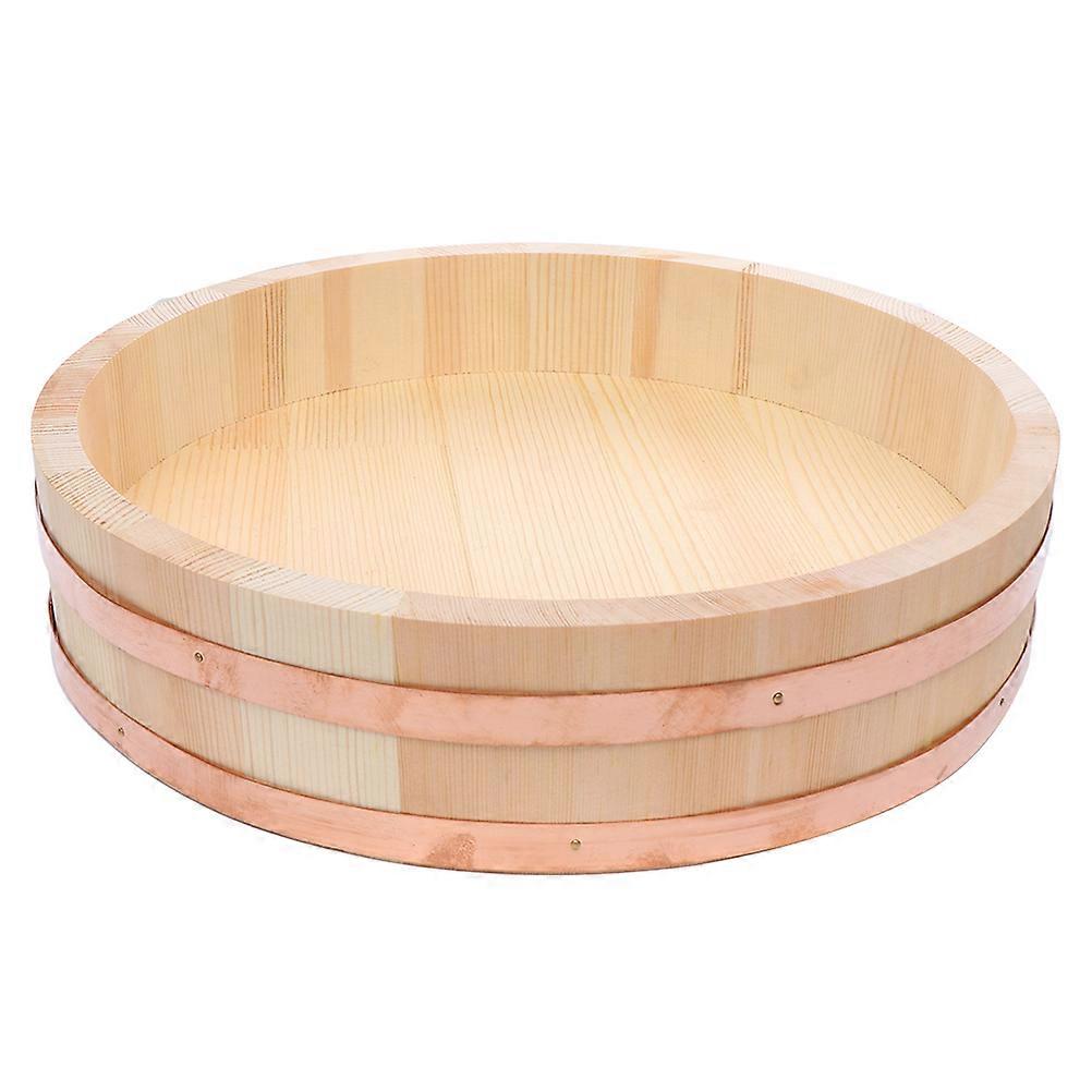 Wooden Rice Bucket for Sushi Making – Korean Style Natural Wood Rice Storage Container for Home Use