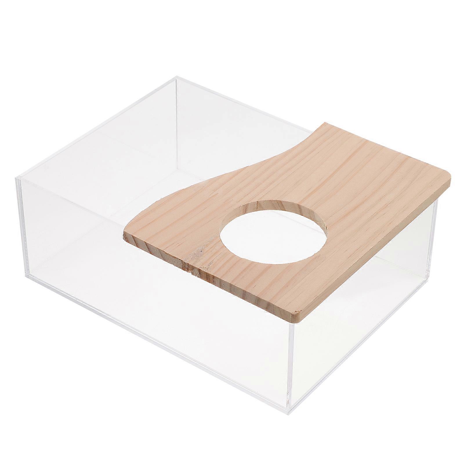 Acrylic Hamster Sand Bath Box Multi Functional Small Pet Toilet Shower Room Compact Design Easy to Clean and Observe for Hamsters Guinea Pigs Small