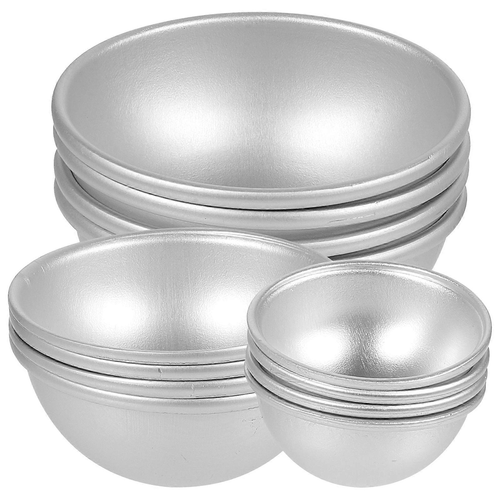 12pcs Aluminum Alloy Half Ball Moulds for DIY Bath Salts, Candles & Baking – Durable, Easy to Clean, Home & Bakery Use