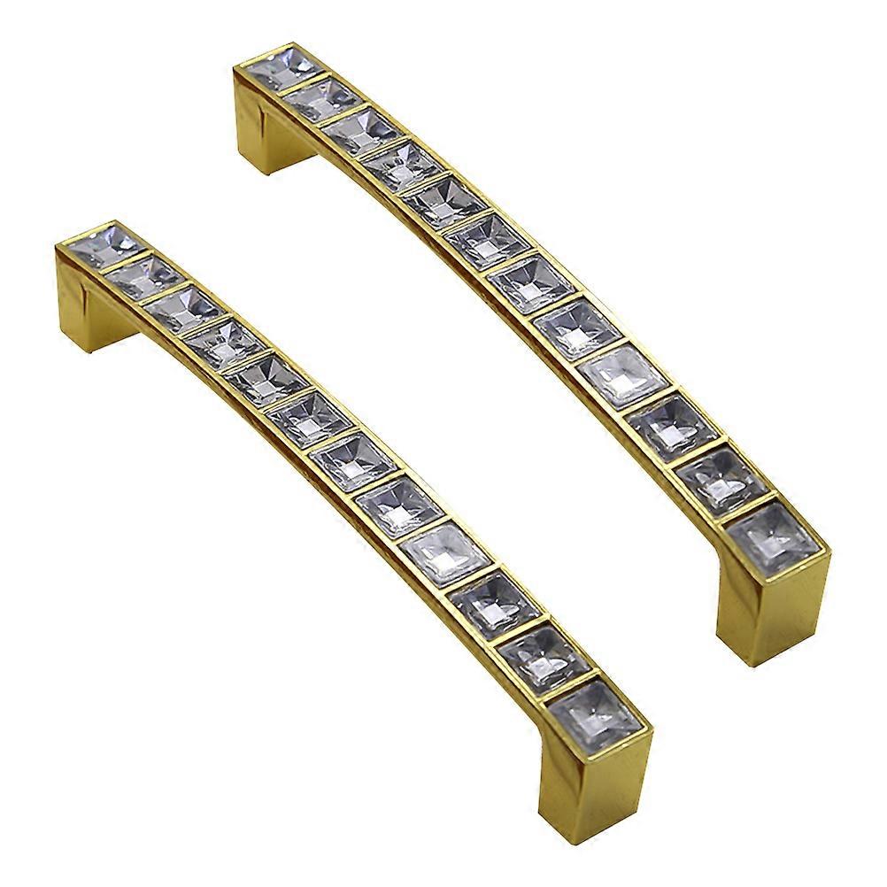 Cupboard Pull Handle Durable Crystal U Shaped Door Handle Wardrobe Cabinet Drawer Knobs Decoration 2Pcs