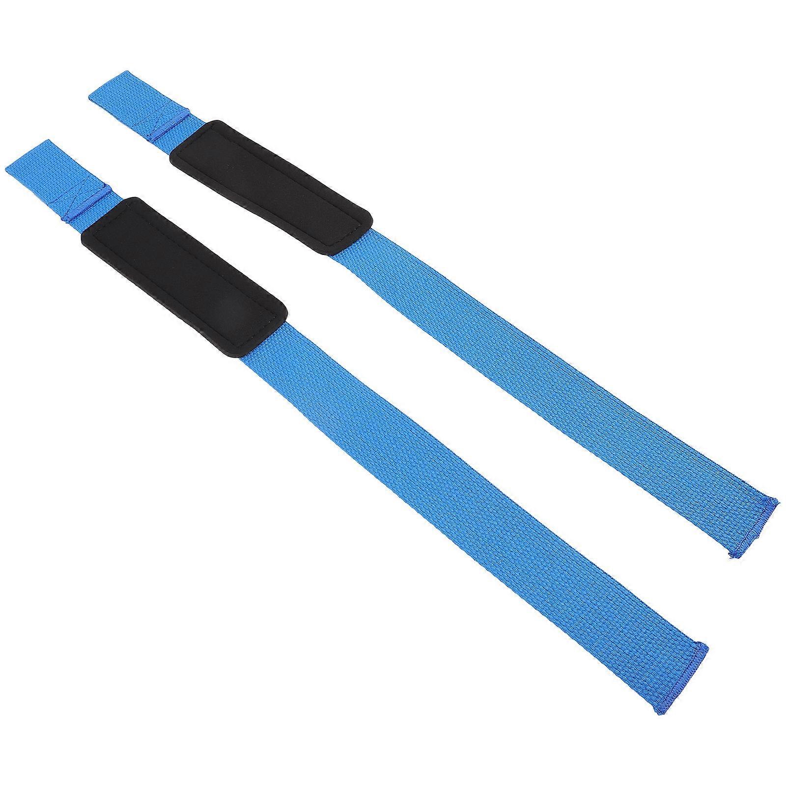 Workout Wrist Wraps Grip Strap Strength Training Gym Blue 55x5cm Extra Grip Support 1 Pair