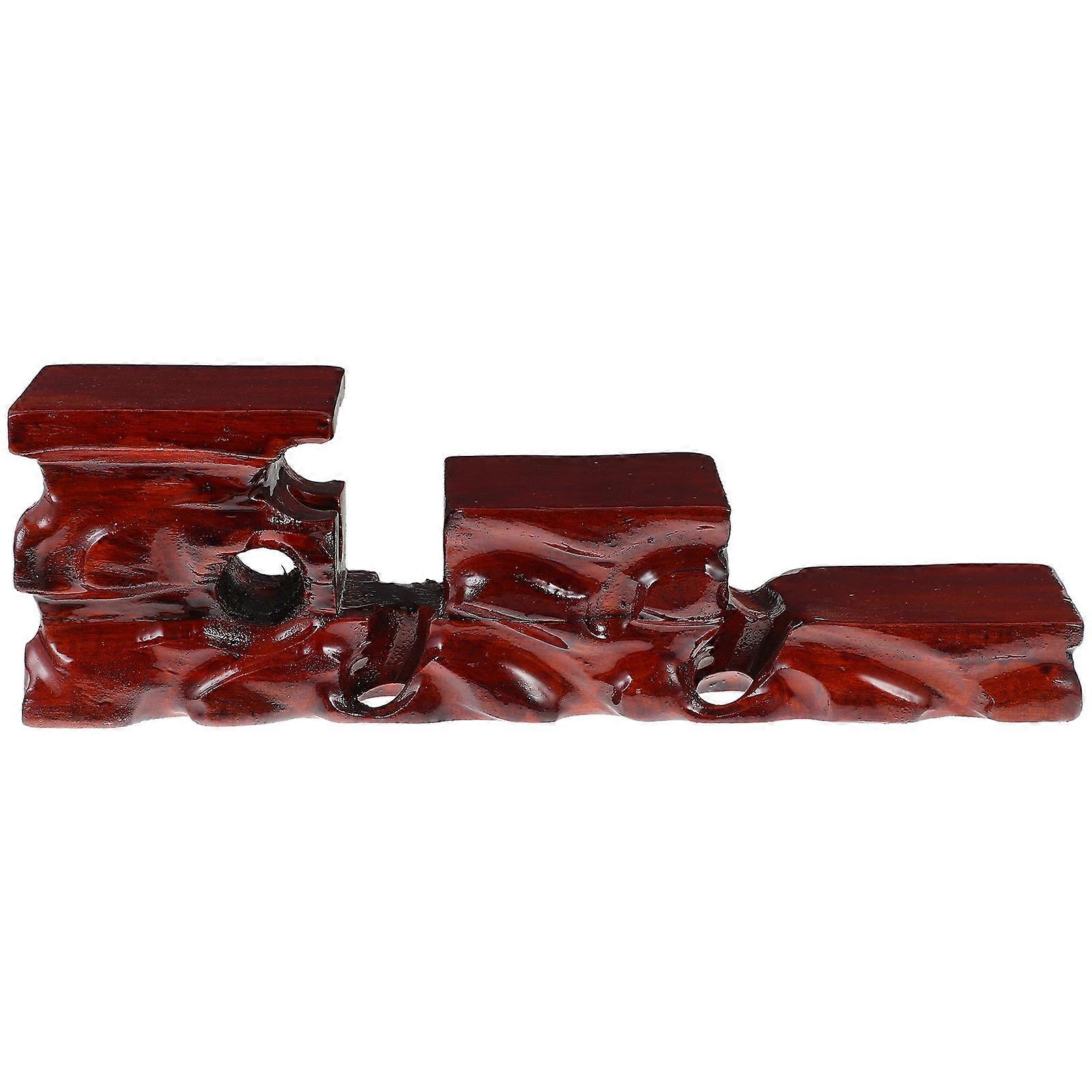 Display Stand for Home Antique Style Square Step-up Design Dark Red 1Pcs
