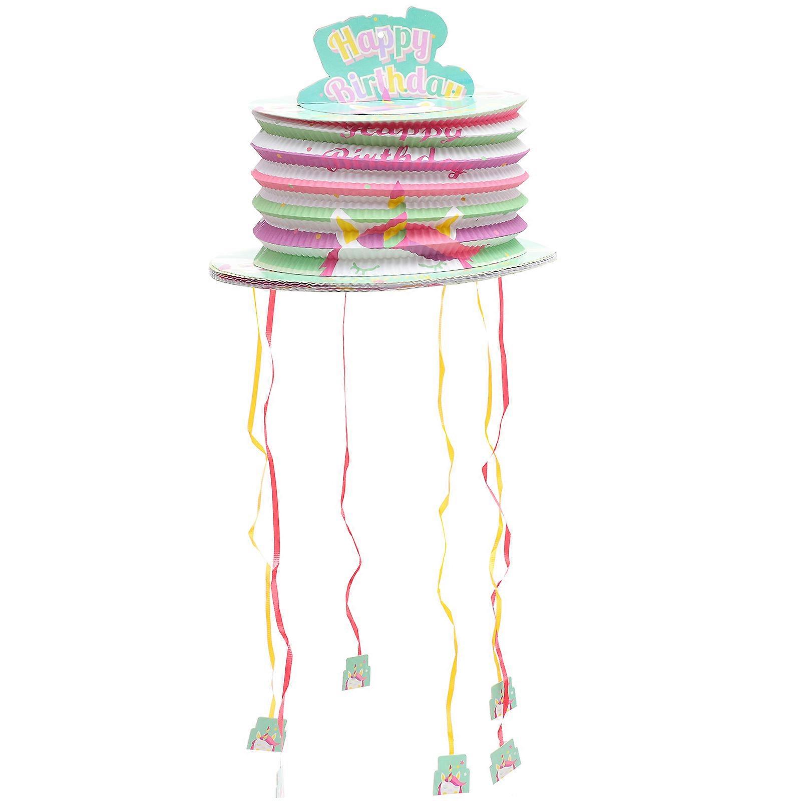 Unicorn Pull String Piñata Mini Lantern Decoration for Birthday Party Fun – Adorable Design for Game Props Filled with Sweets