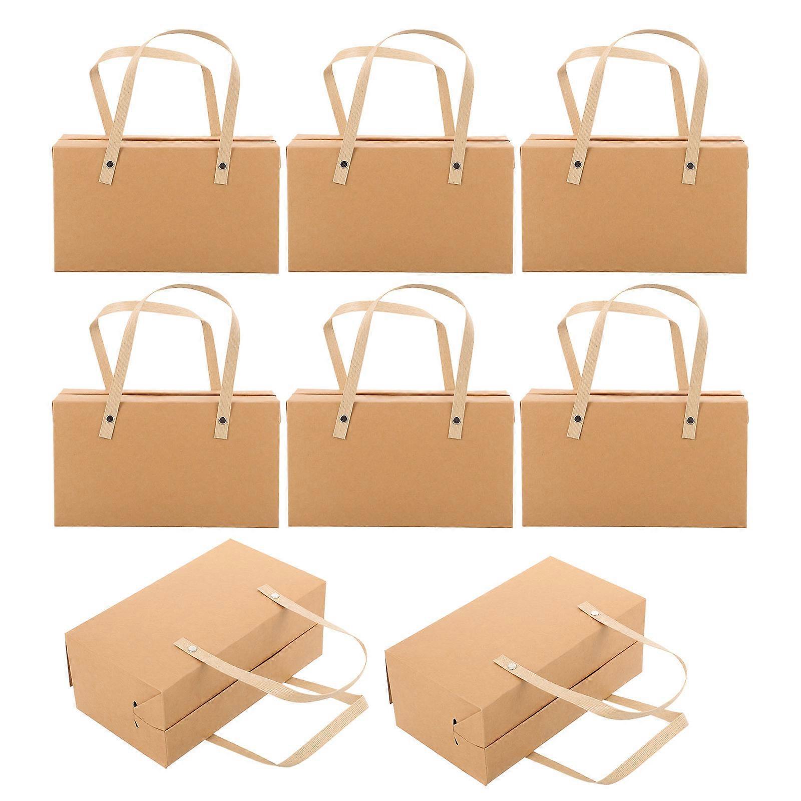 Party Bag Thickened Candy Bags Home Use Khaki Rectangular Large Capacity 8Set