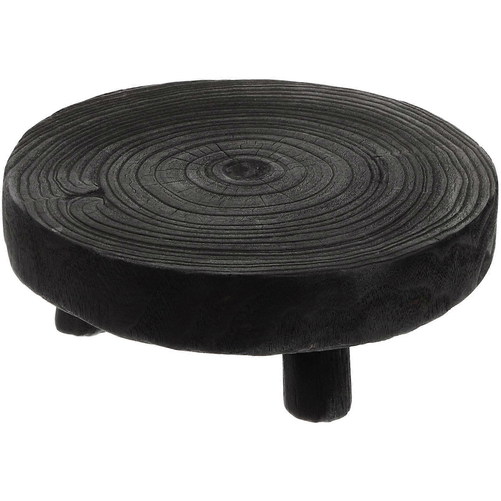 Round Stool Flowerpot Display Stand Photo Props Simple Design Wood Material 9.6X9.6X3.5Inch 1Piece