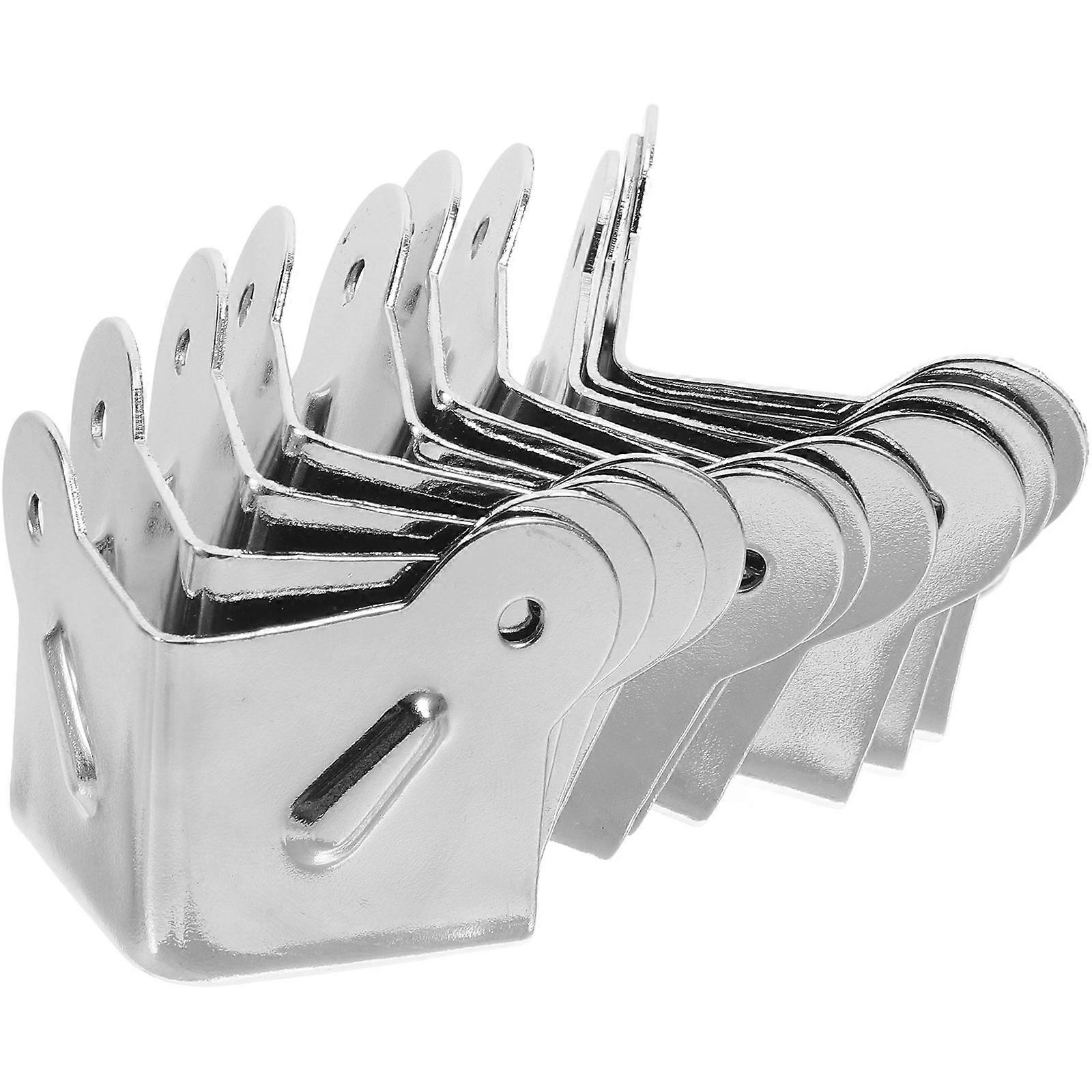 Box Corner Protector Metal Tool Boxes Speaker Cabinets Three-Way Edge Guard Silver 34mm Edge Protection 12Pcs