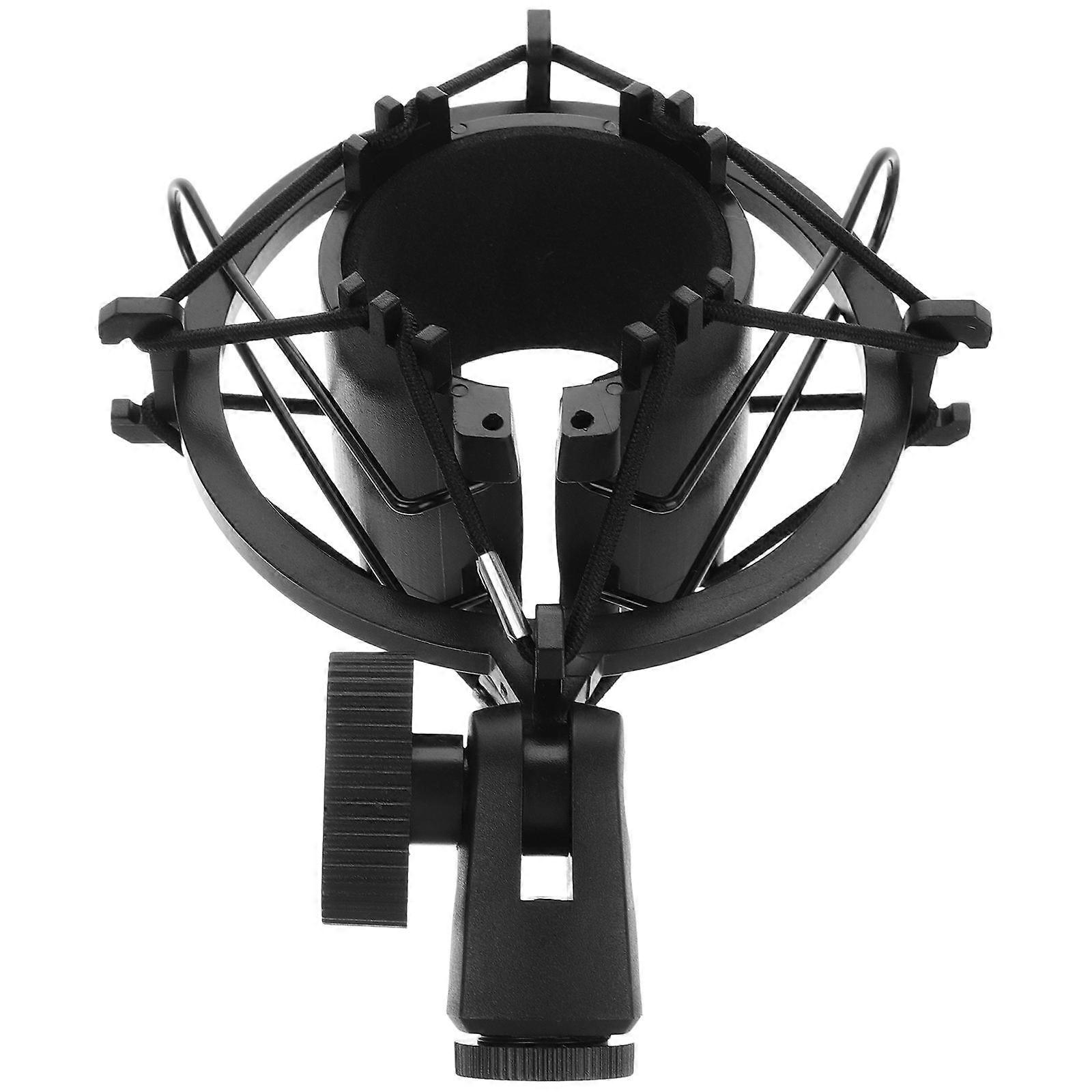 Metal Microphone Shock Mount Clip with Multi Angle Adjustment for Condenser Mics – Vibration Control, Stable Rack Mounting for Home Studio Recording