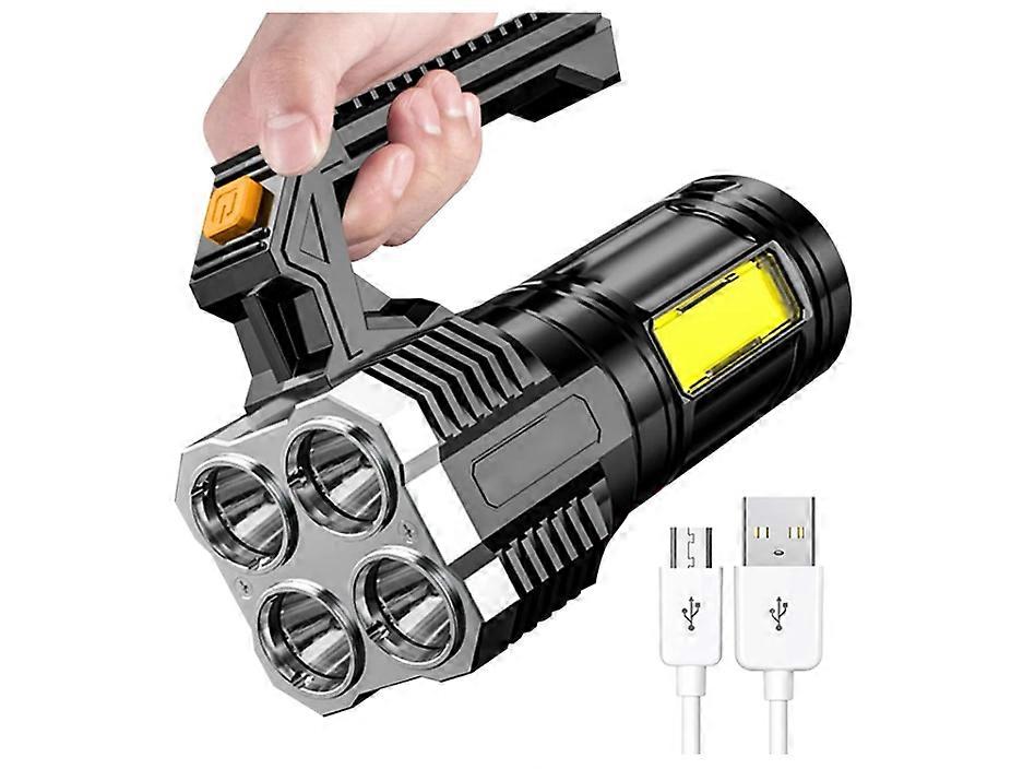 Torches Led Super Bright Flashlight LED Torch Rechargeable Torch Super Bright Torch Searchlight Camping Tent Lighting Equipment(Black)