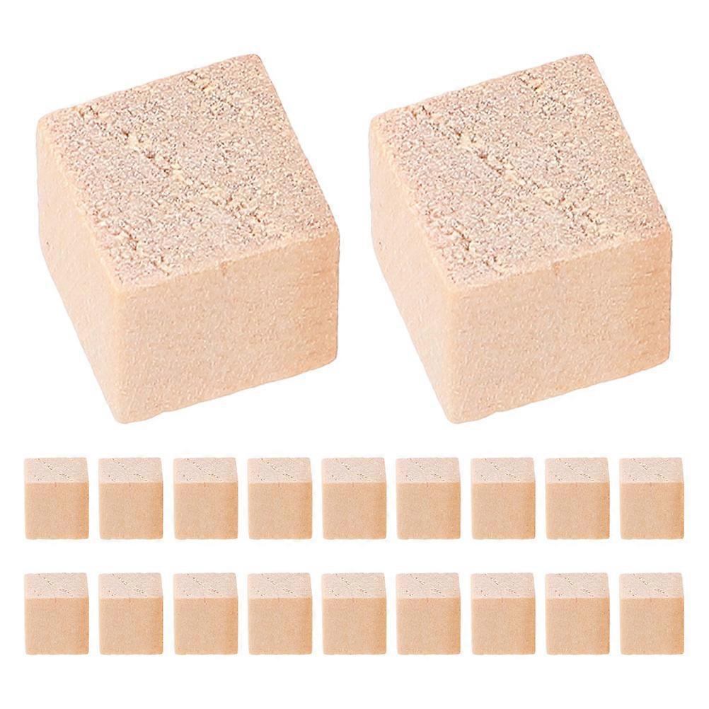 Craft Wood Blocks Mini Wooden Blocks for Carving 50Pcs Beige Solid Cubes