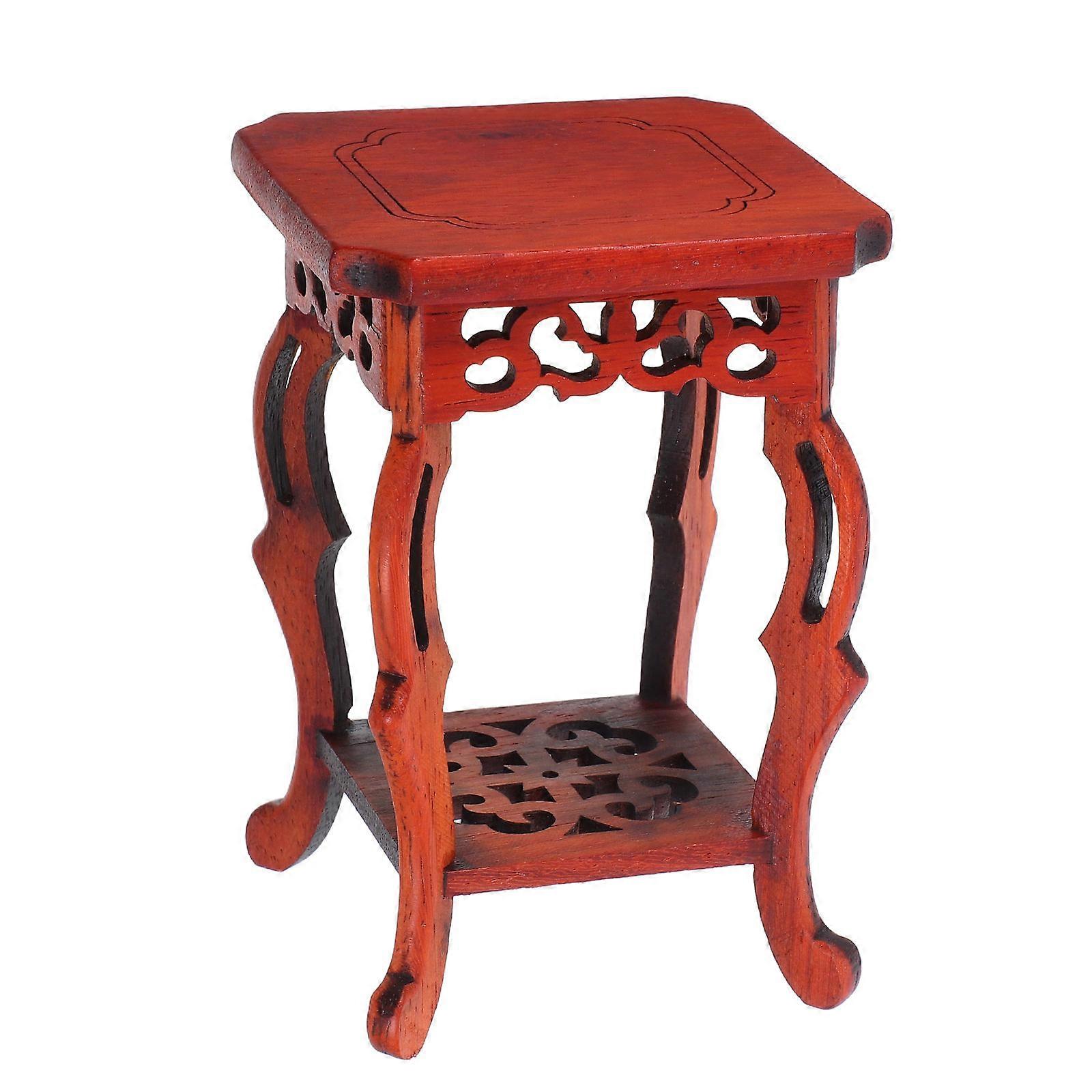 Fleshy Tabletop Flowerpot Stand Wooden Handicraft Bracket Plant Support Room Decoration 1Pcs