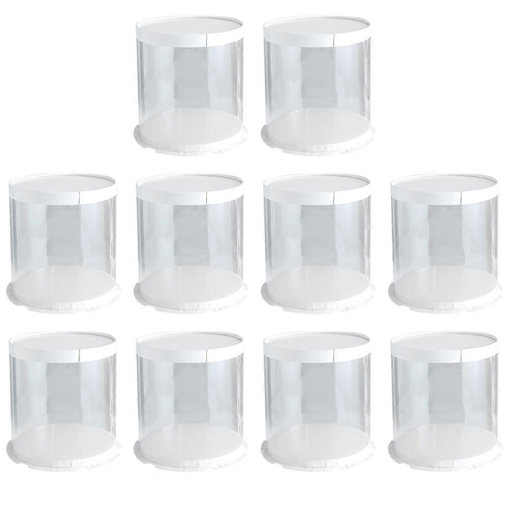 Clear Plastic Cake Containers Carriers For Small And Cakes Transparent Design Round Shape 23X21X21cm 10Pcs