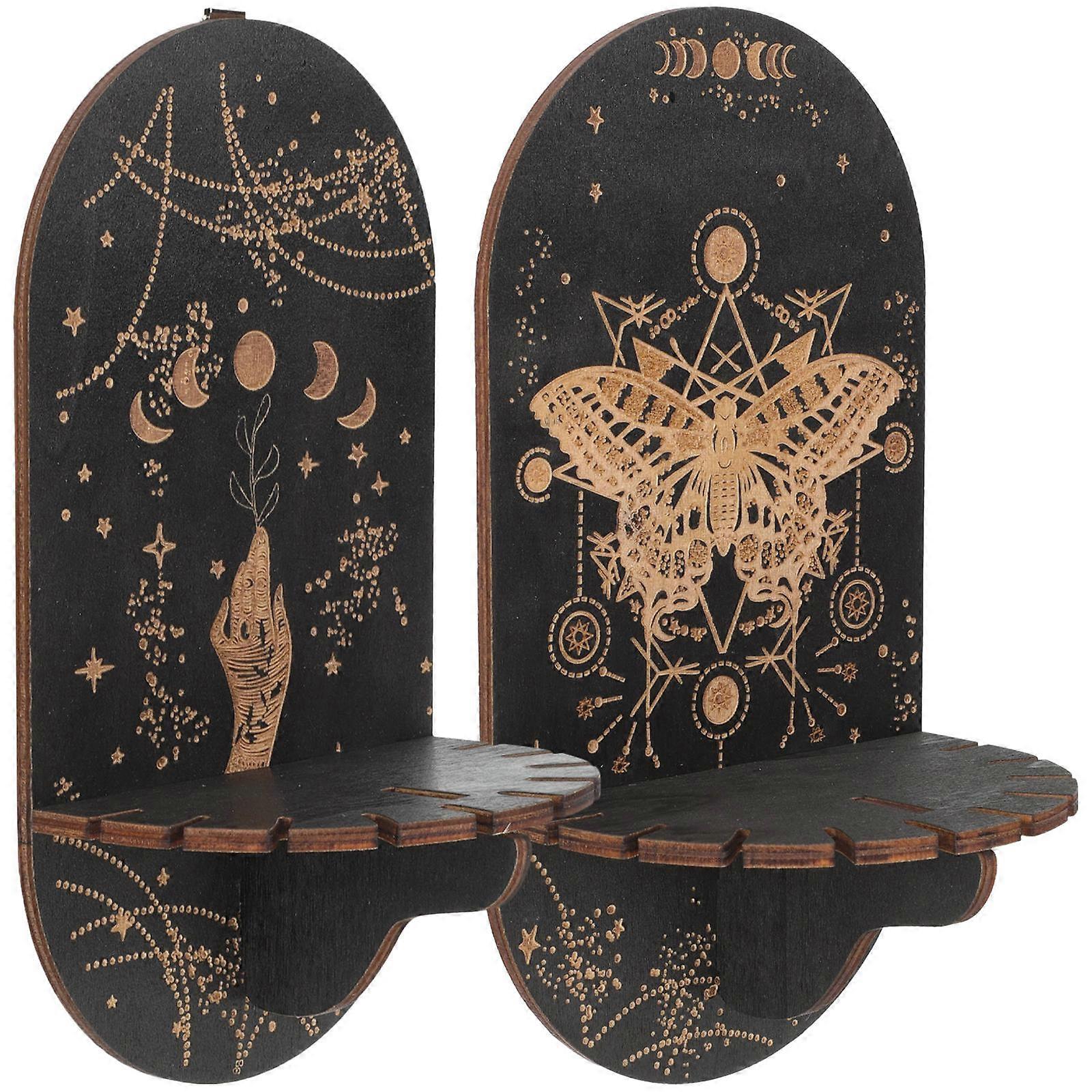 Display Racks Bohemian Style Banquet Decorative Holder Wood 2Pcs