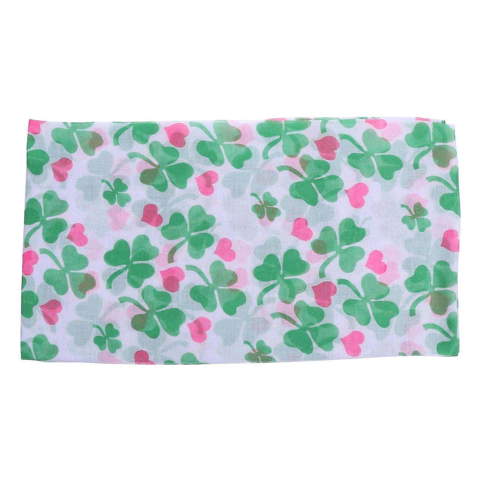 Clover Printed Scarf Voile with Stylish Clover Print in Assorted Color for Decor Creative Scarf