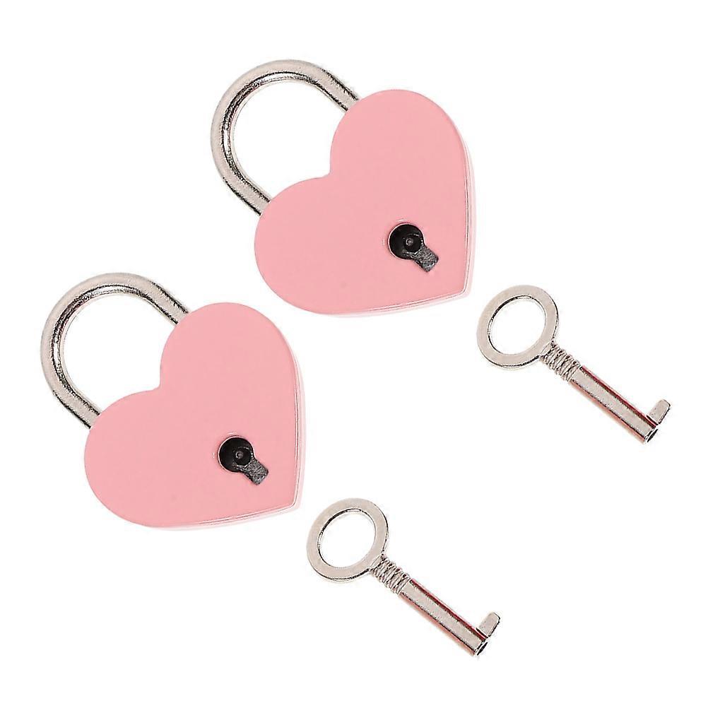 Luggage Padlock For Traveling Bags Security -shape Pink 2Pack