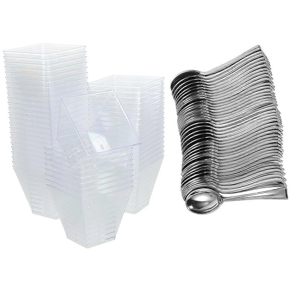 Mini Dessert Cups Pudding Cup Simple Style 60ML Food Storage 25Pcs