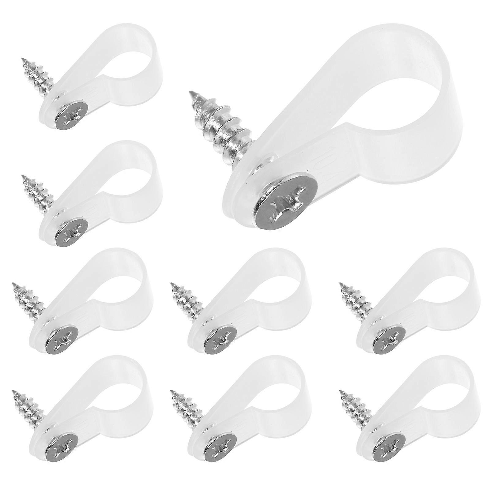 200 Pcs Durable Cord Management Clips Wall Cable Clips with Screws Easy Install Lightweight Wire Organizers for Home Office Living Room