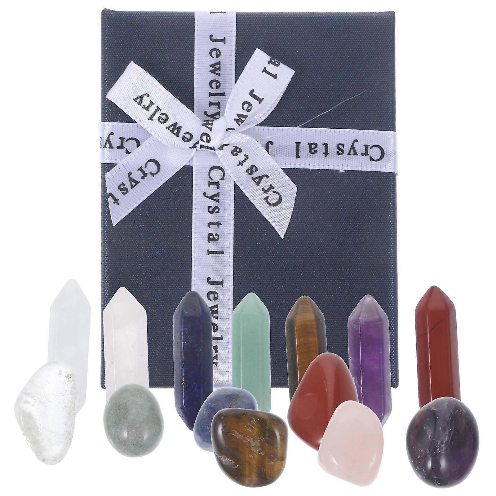 Crystal Stone Sample Mineral Stones Decoration Natural Crystal Sample Multi Colored Irregular Shape Home Decoration 1 Set