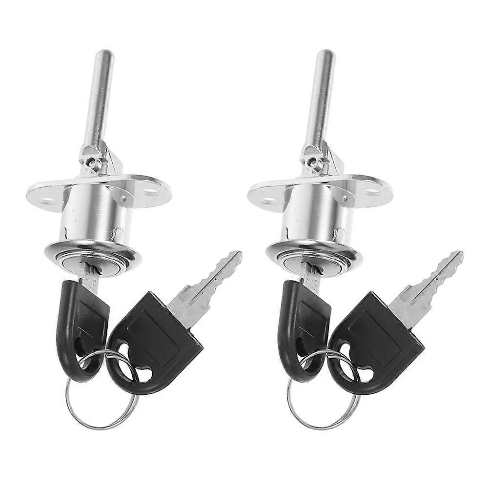 2pcs Security Locks for Office Furniture, Compatible with Desk and File Cabinets, Includes Keys for Enhanced Protection