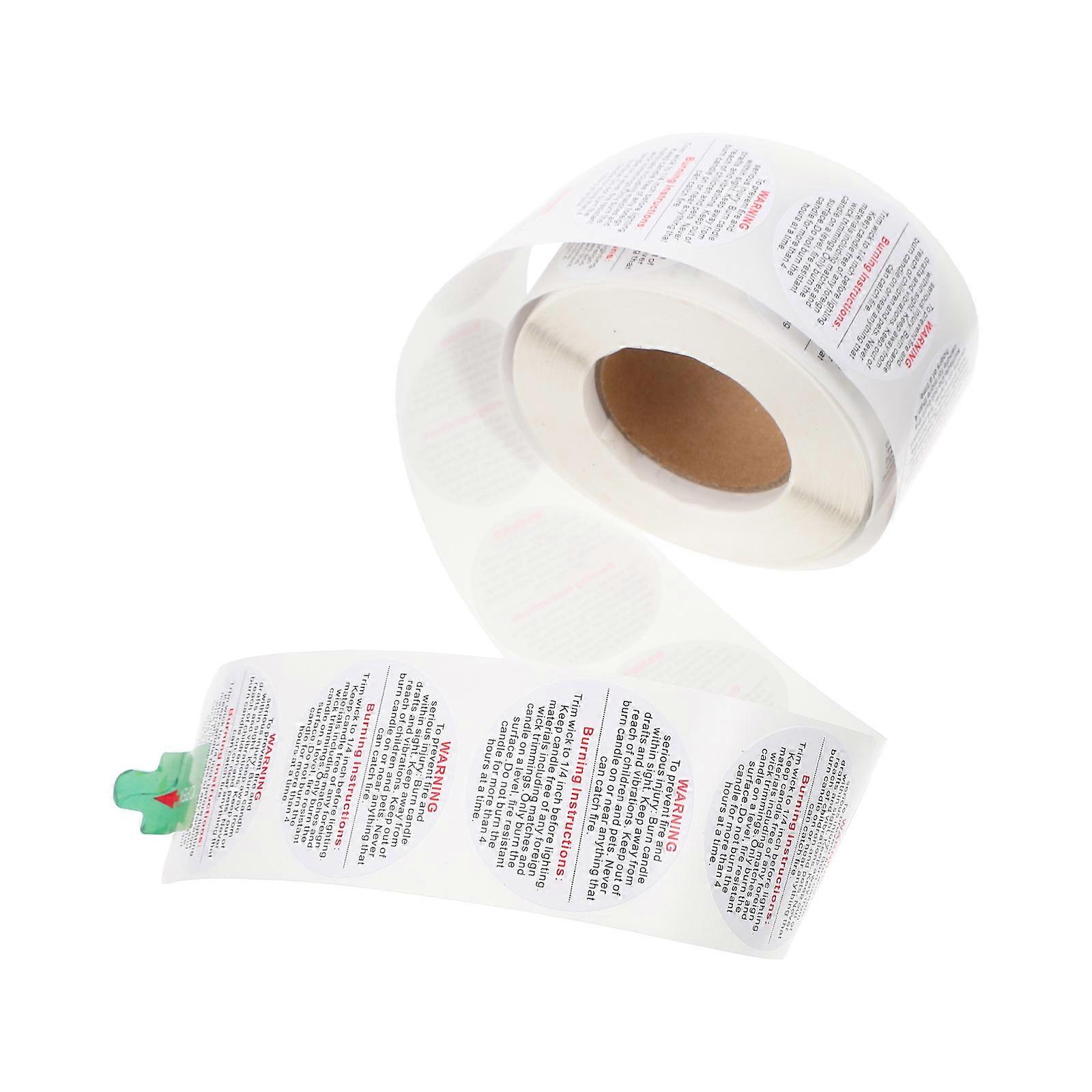 1 Roll Self adhesive Candle Warning Stickers Candle Jar Safety Warning Decals