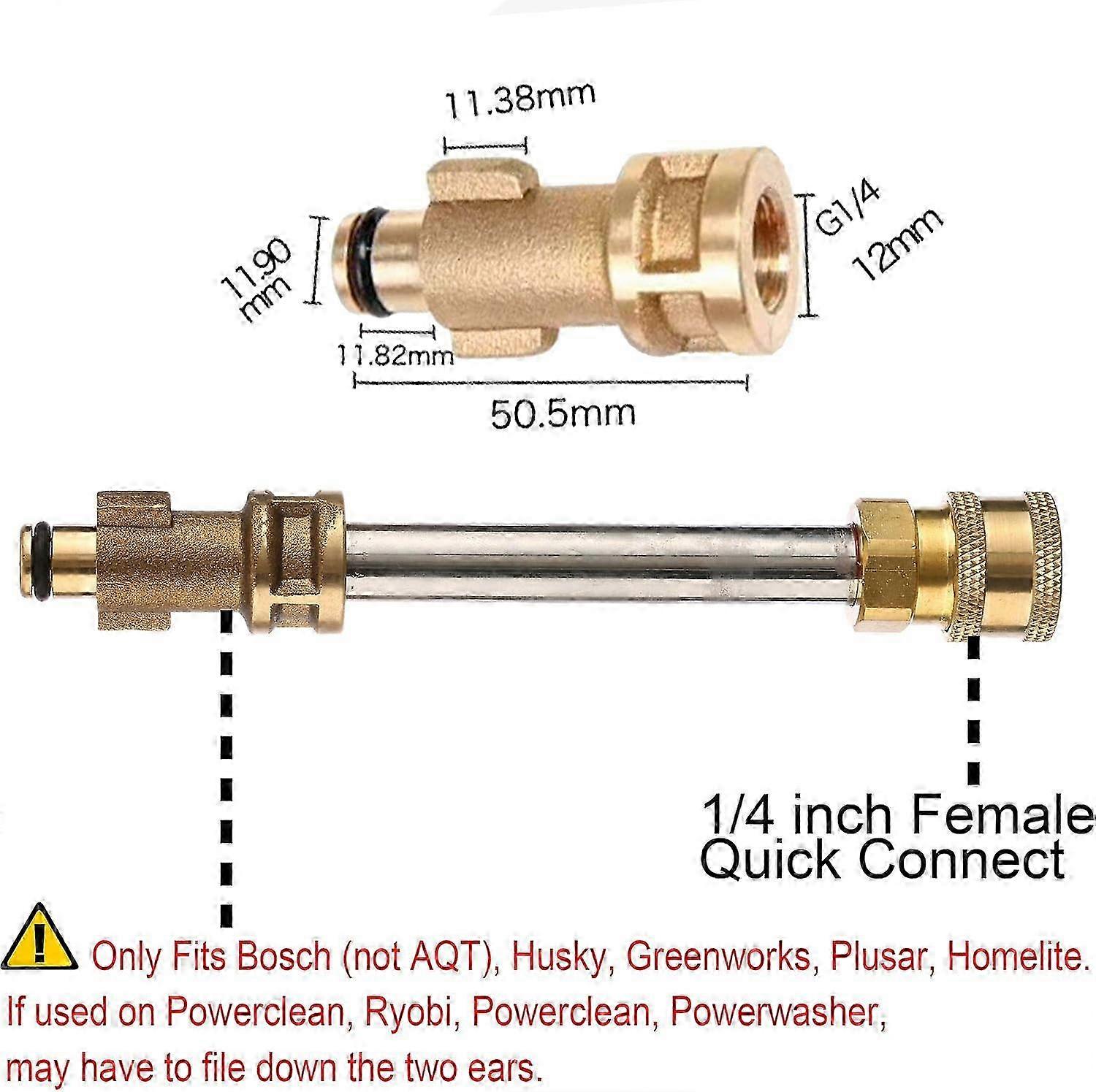 Gun adaptor for high-pressure cleaners, with 1/4'' quick coupling - compatible with certain brands